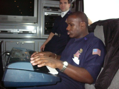 Rehearsal on bus- Darryl and Pop